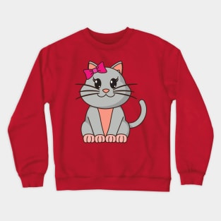 cute little gray cat Crewneck Sweatshirt